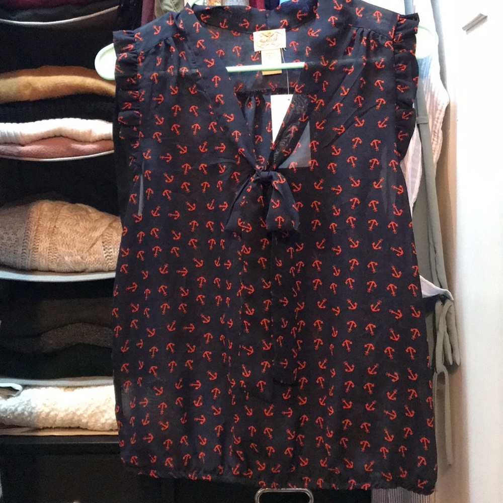 Couture Anchor tie front top